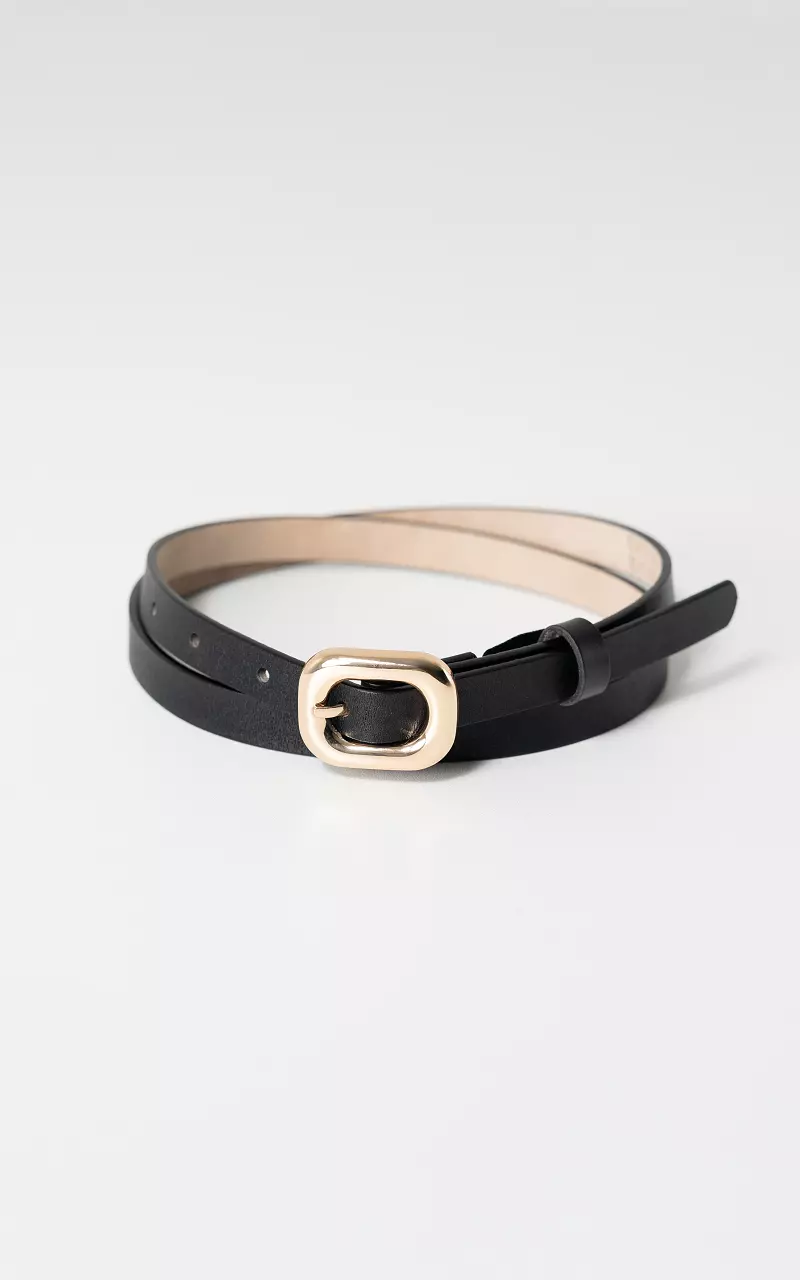 Small leather belt Black Gold