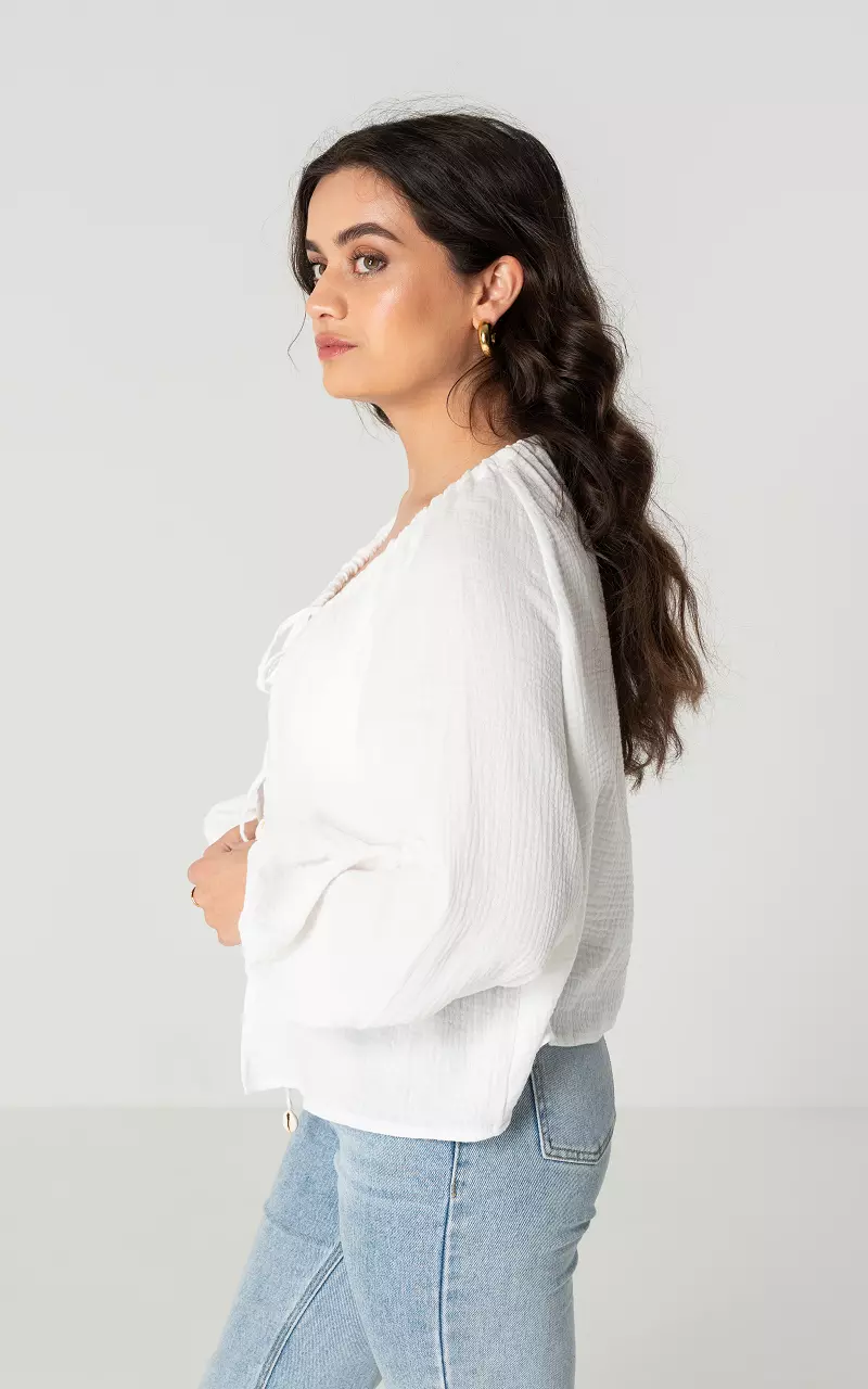 Top with bow detail and shells White