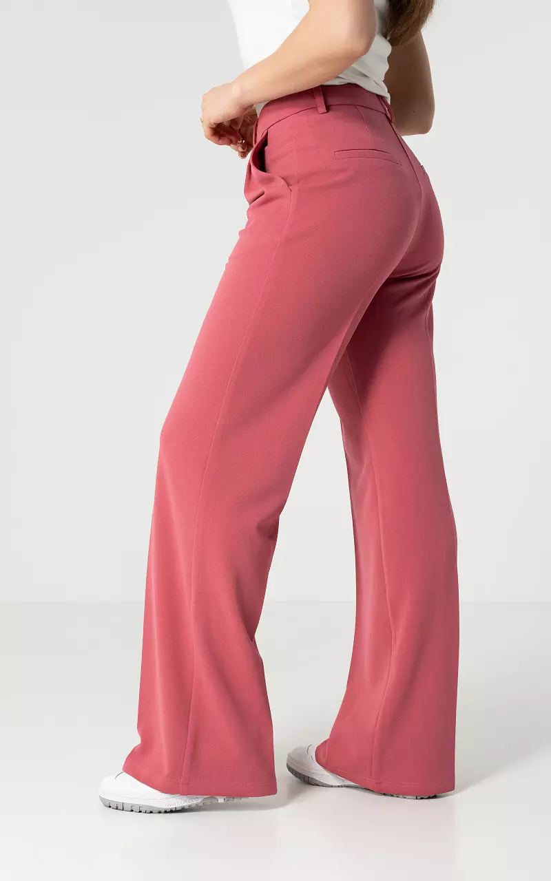 Basic wide leg trousers Mauve Pink