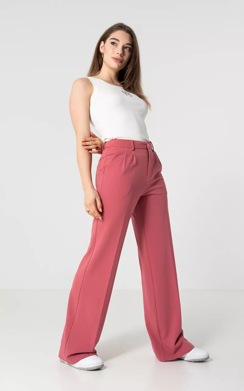 Basic wide leg trousers Mauve Pink