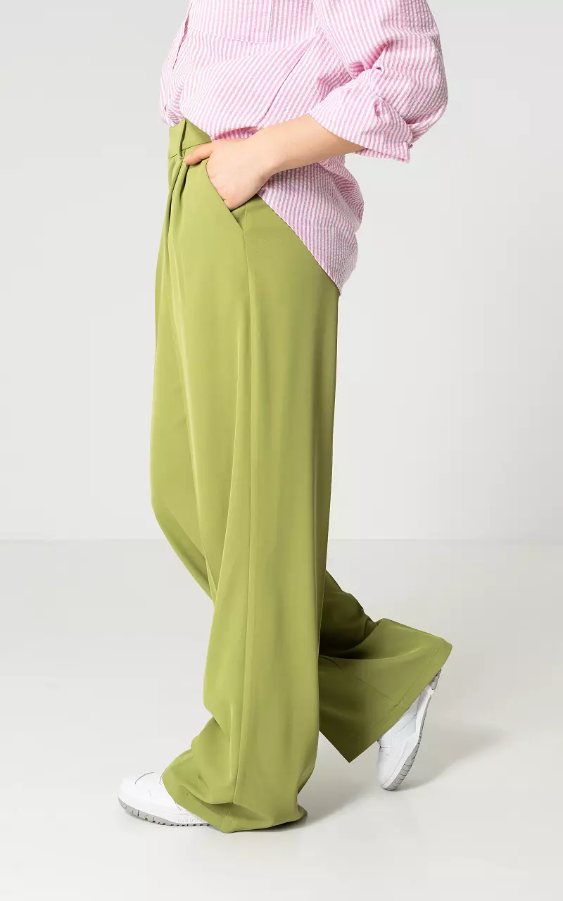 Lime green wide leg pants best sale