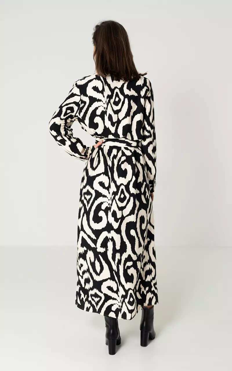 Maxi jurk met riem Zwart Creme