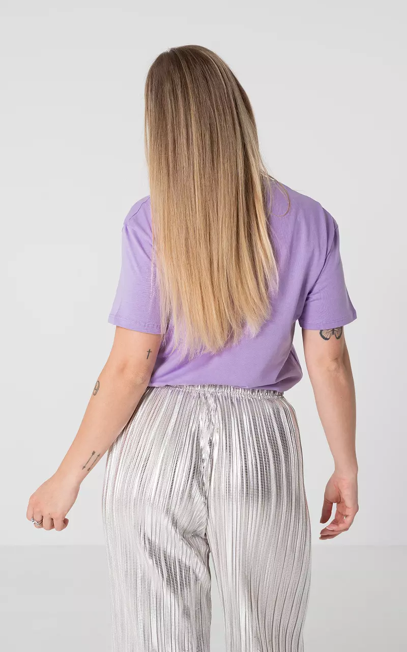 Cotton shirt with text Lilac Dark-Purple