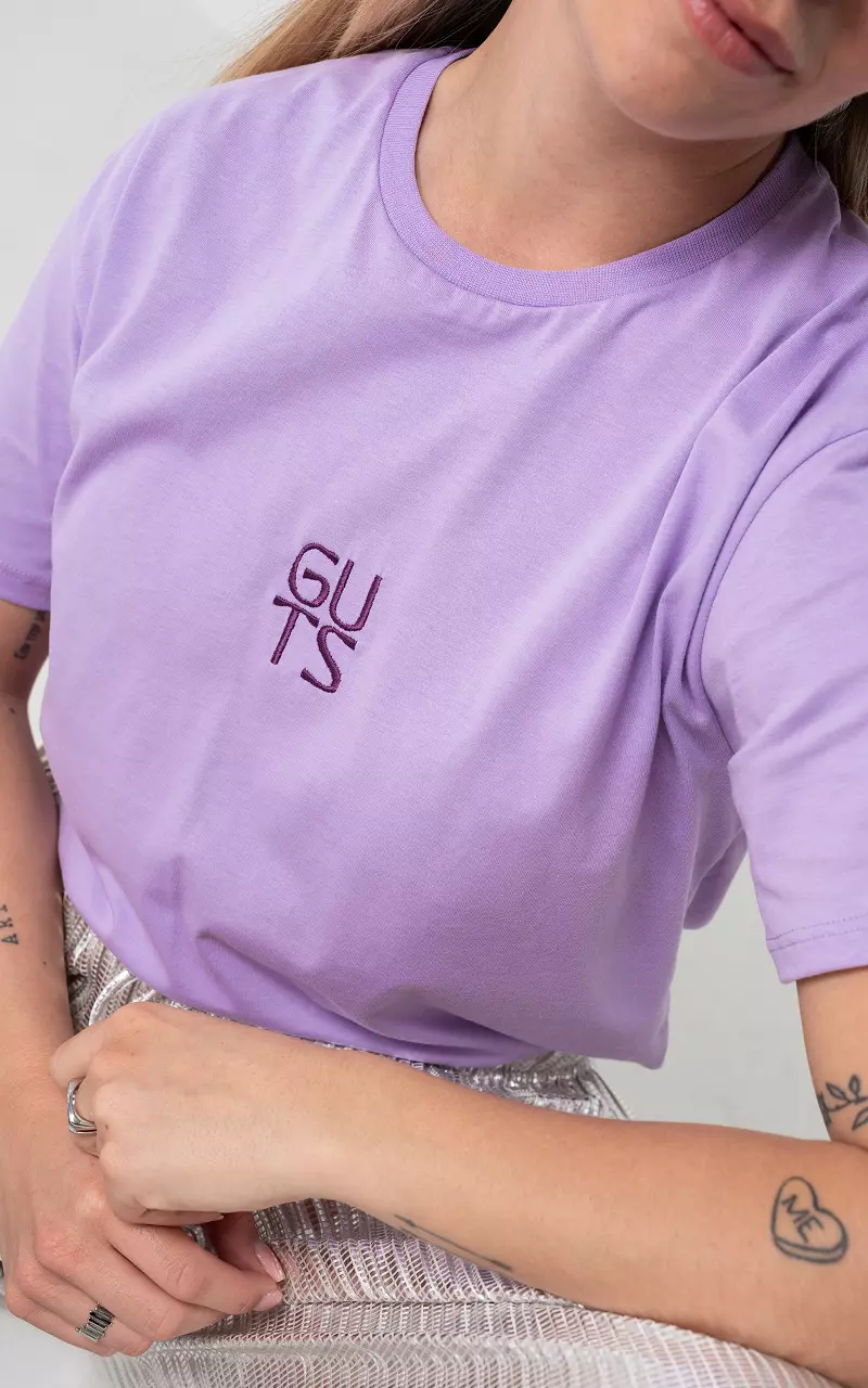 Cotton shirt with text Lilac Dark-Purple