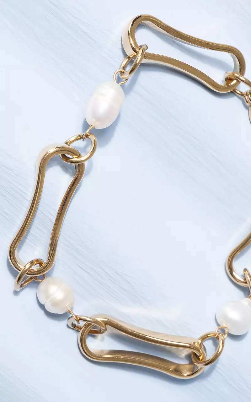 Bracelet réglable en acier inoxydable Or Blanc