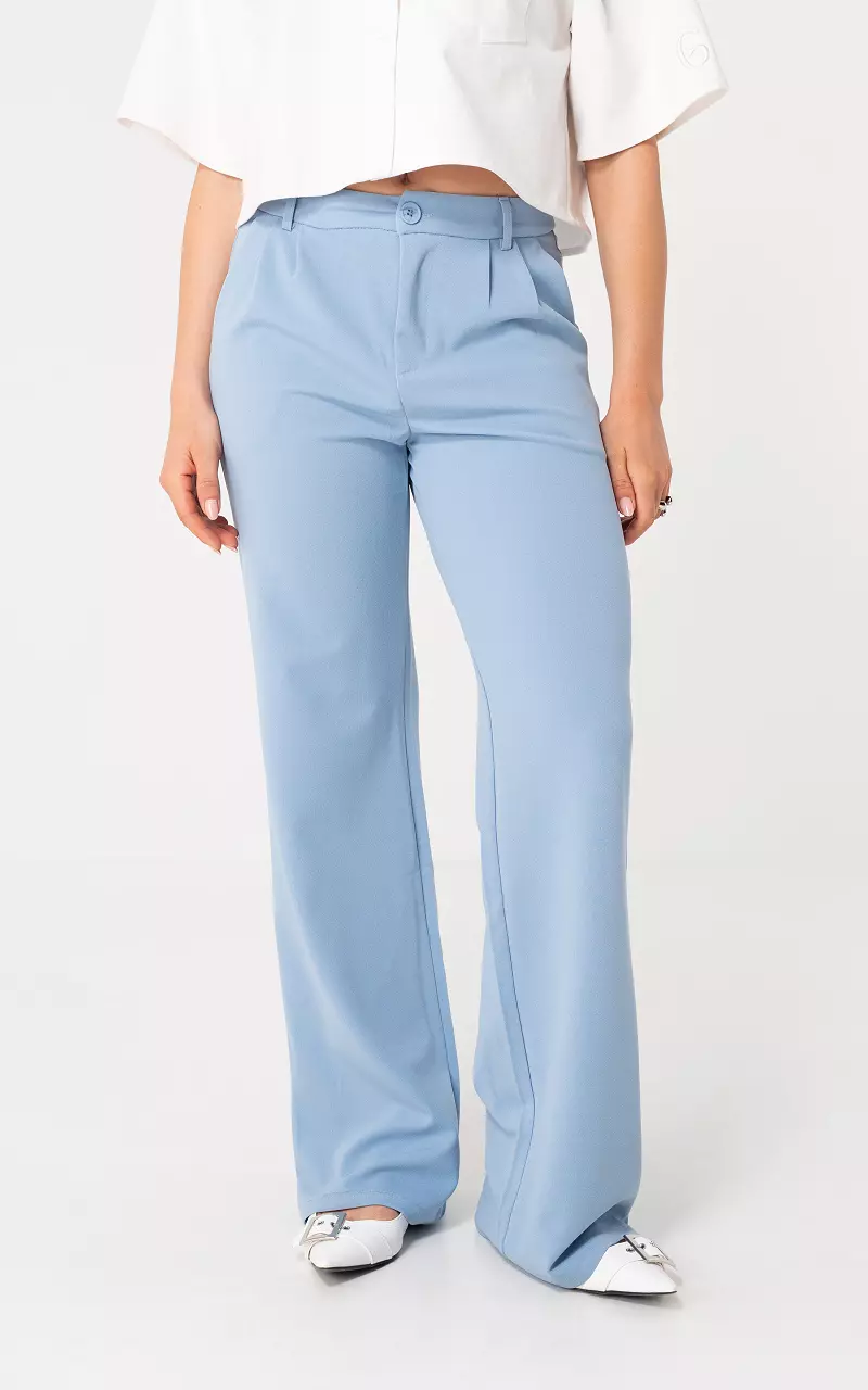 Basic wide leg trousers Light Blue
