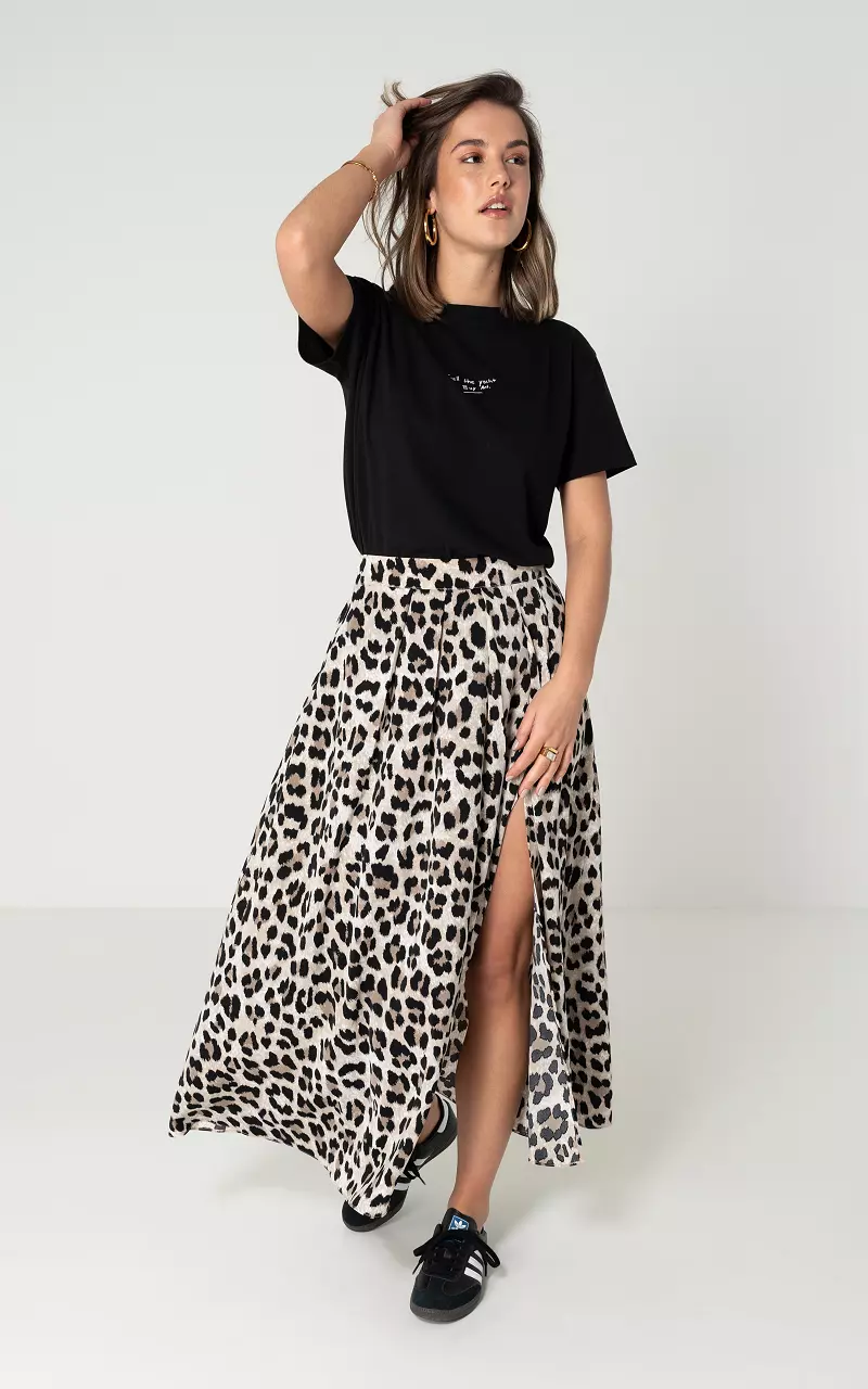 Maxi rok met split Leopard Guts Gusto GUTSGUSTO.COM