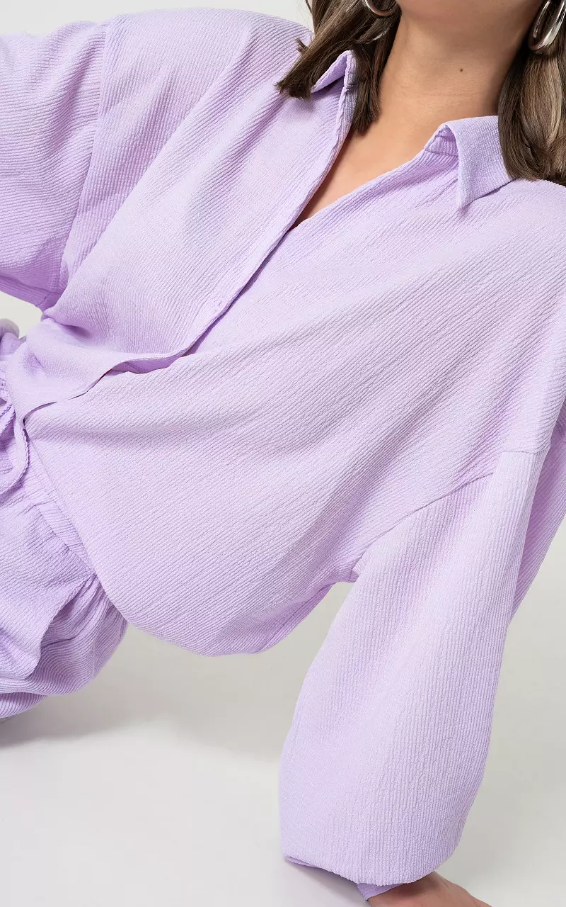 Oversized blouse with buttons Lilac