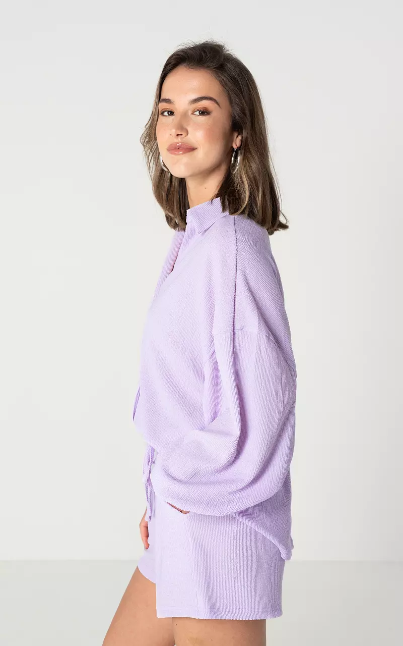 Oversized blouse with buttons Lilac