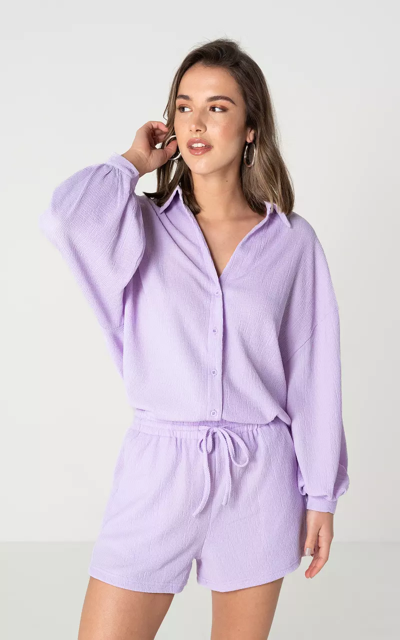 Oversized blouse with buttons Lilac