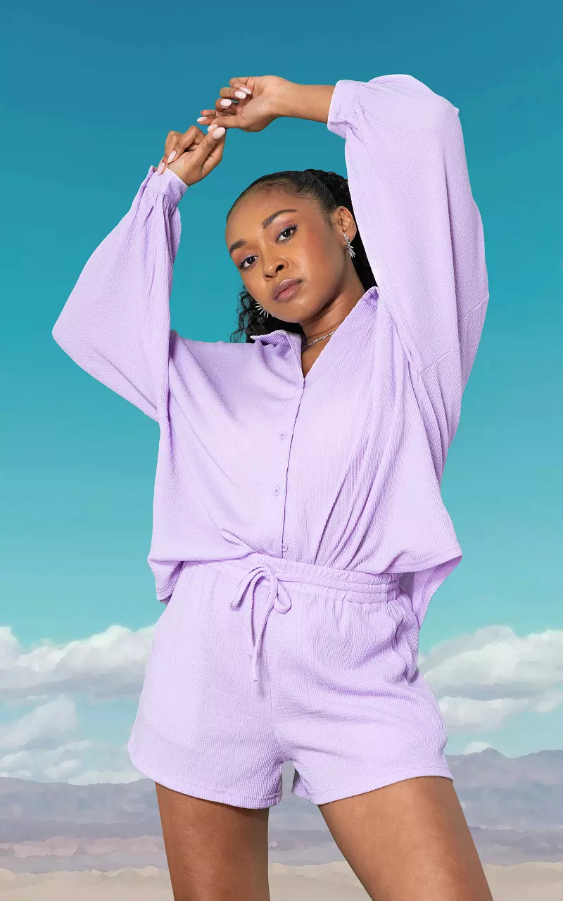 Oversized blouse with buttons Lilac