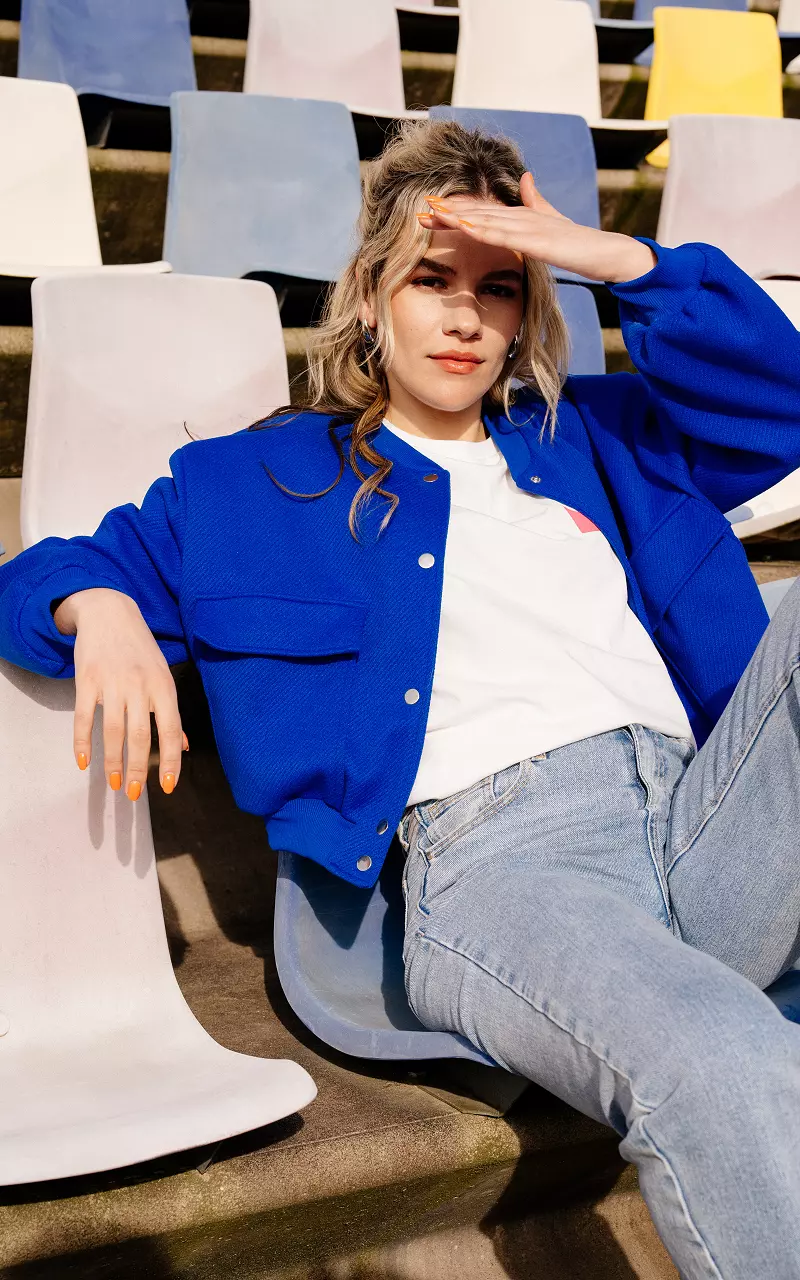 Jacket with bomber effect - Cobalt Blue | Guts & Gusto Jacket with bomber effect - Cobalt Blue | Guts & Gusto