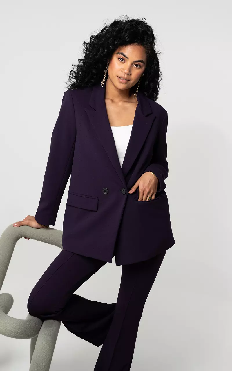 Basic blazer with shoulder pads Dark-Purple