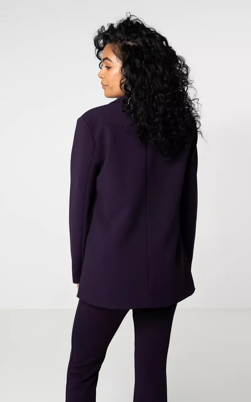 Basic blazer with shoulder pads Dark-Purple