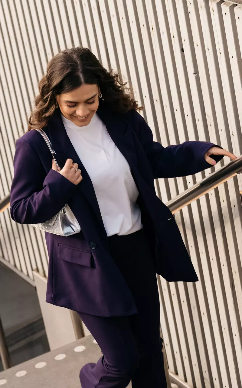 Basic blazer with shoulder pads Dark-Purple