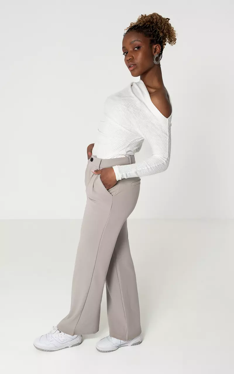 Basic wide leg trousers Taupe