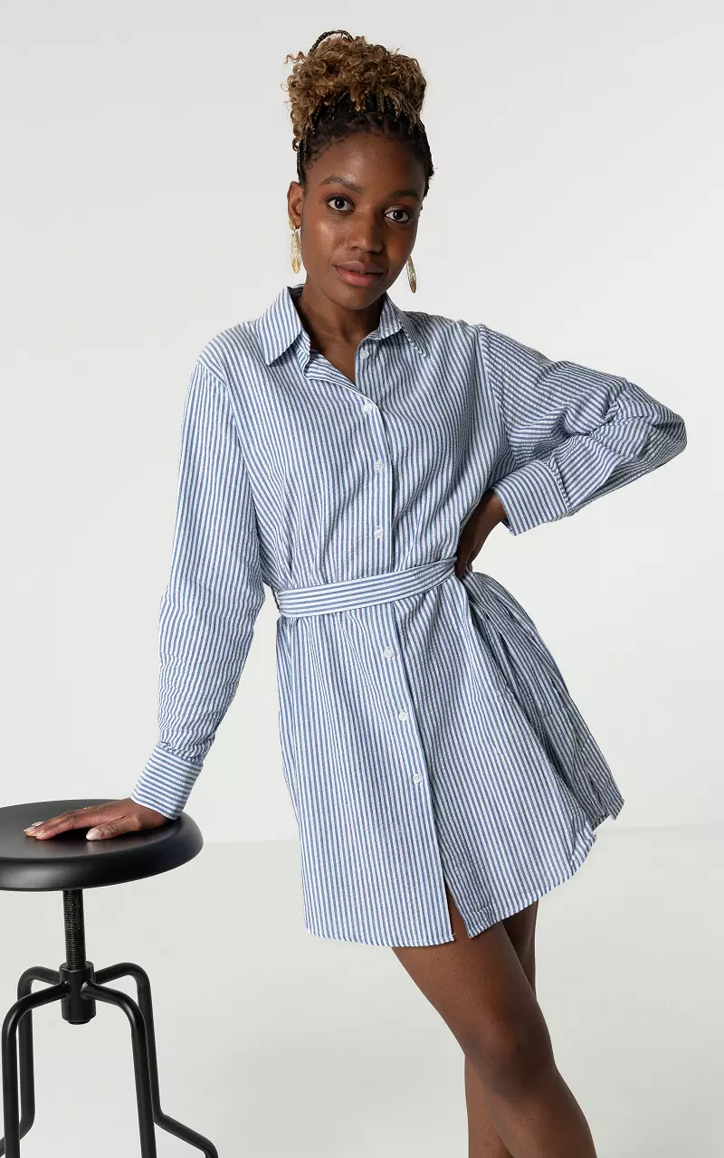 Dress with striped pattern Blue White