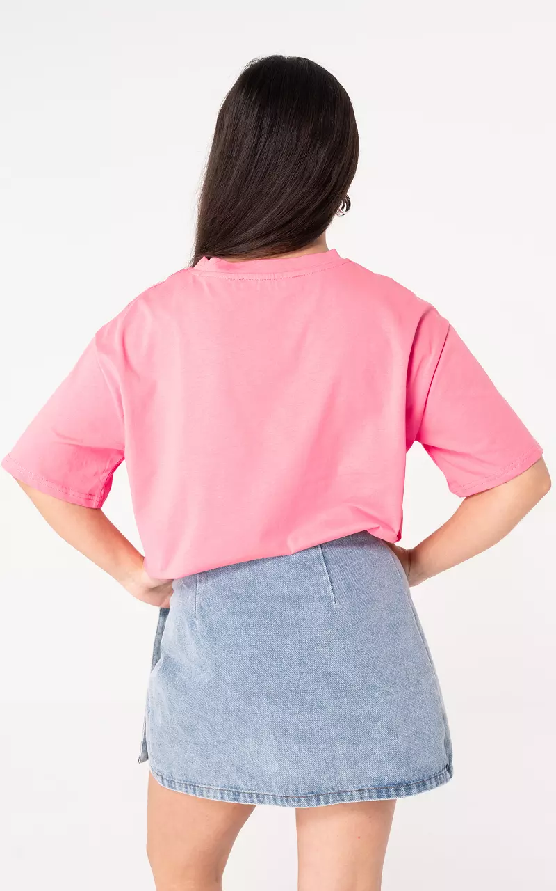 Basic t-shirt Roze