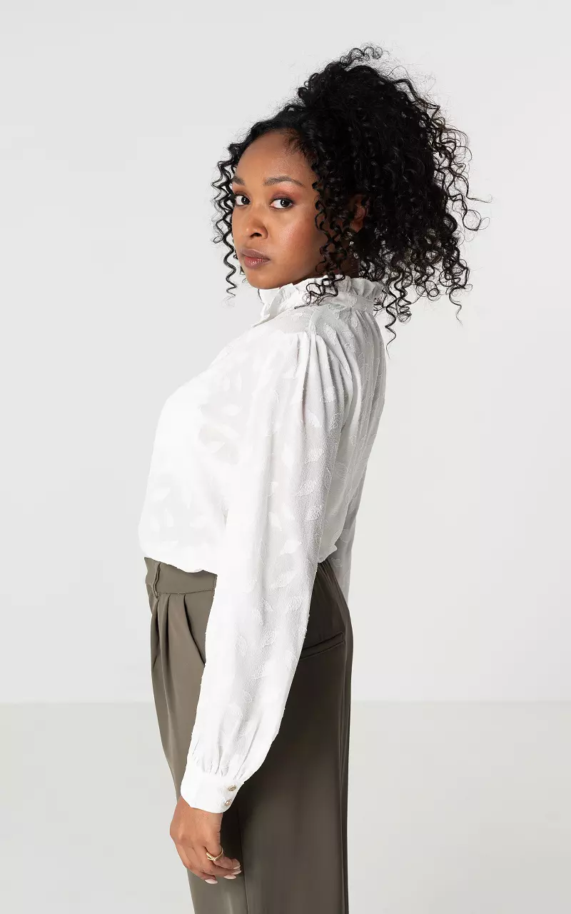 Blouse with gold-coloured details White