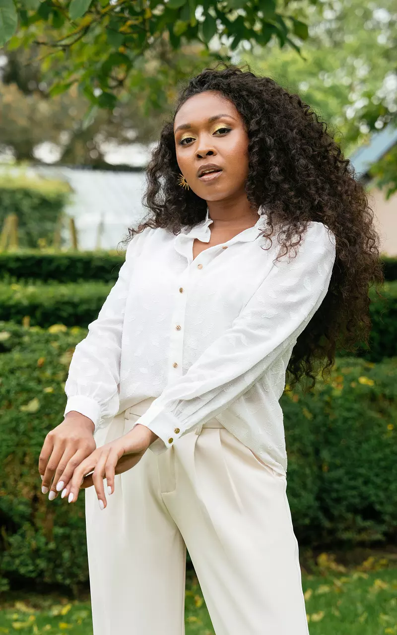 Blouse with gold-coloured details White