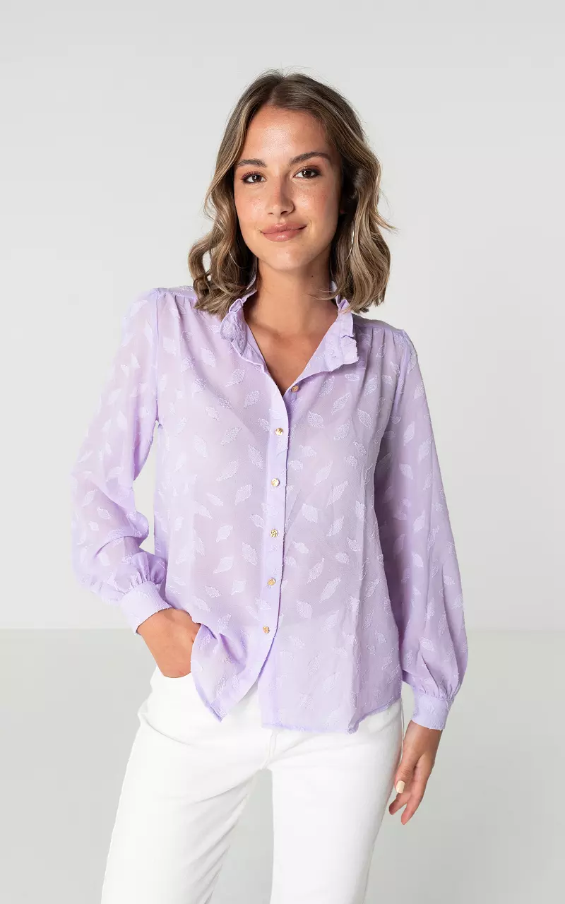 Blouse with gold-coloured details - Lilac | Guts & Gusto