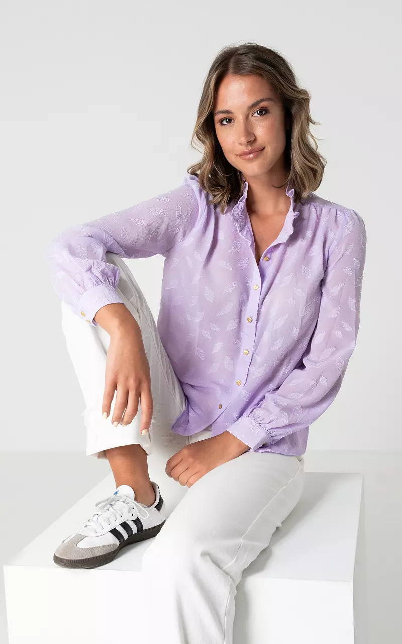 Blouse with gold-coloured details Lilac