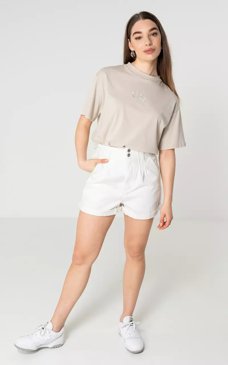 Paperbag Shorts aus Baumwolle Weiß