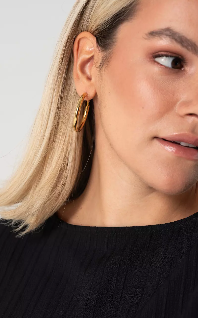 Hoop earrings made of stainless steel Gold
