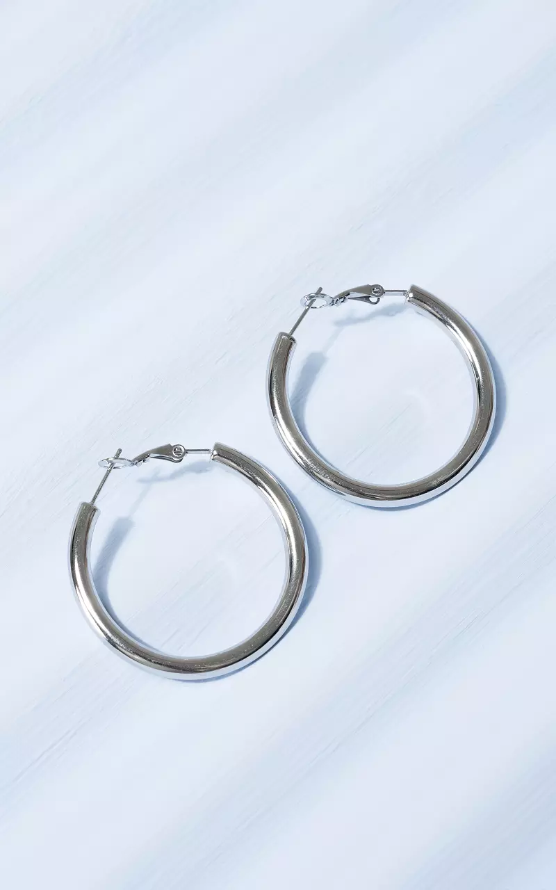 Hoop earrings made of stainless steel Silver