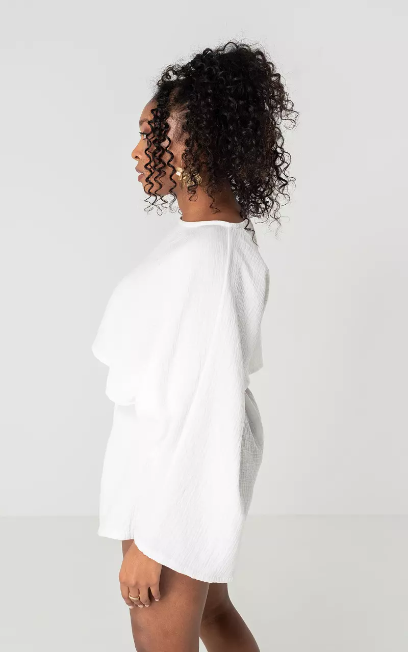 Musselintop mit weiten Ärmeln Weiß