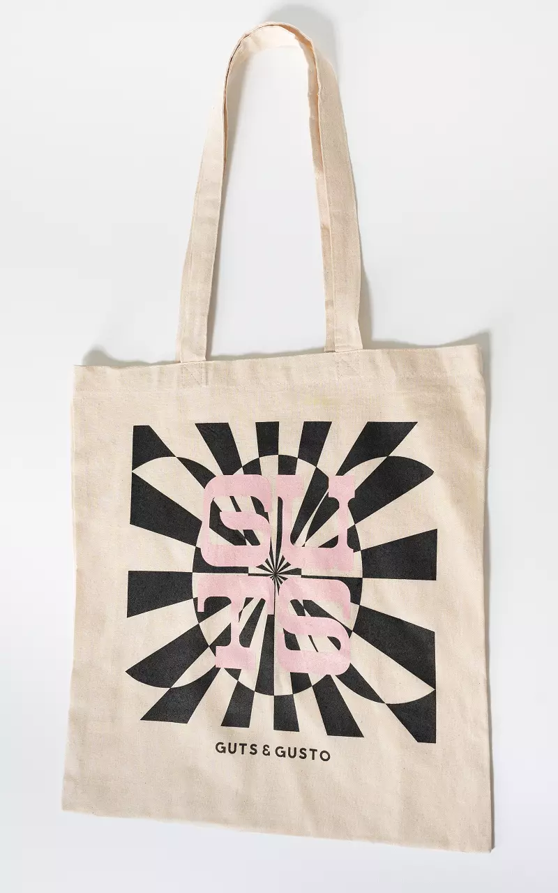 Cotton bag with print Cream