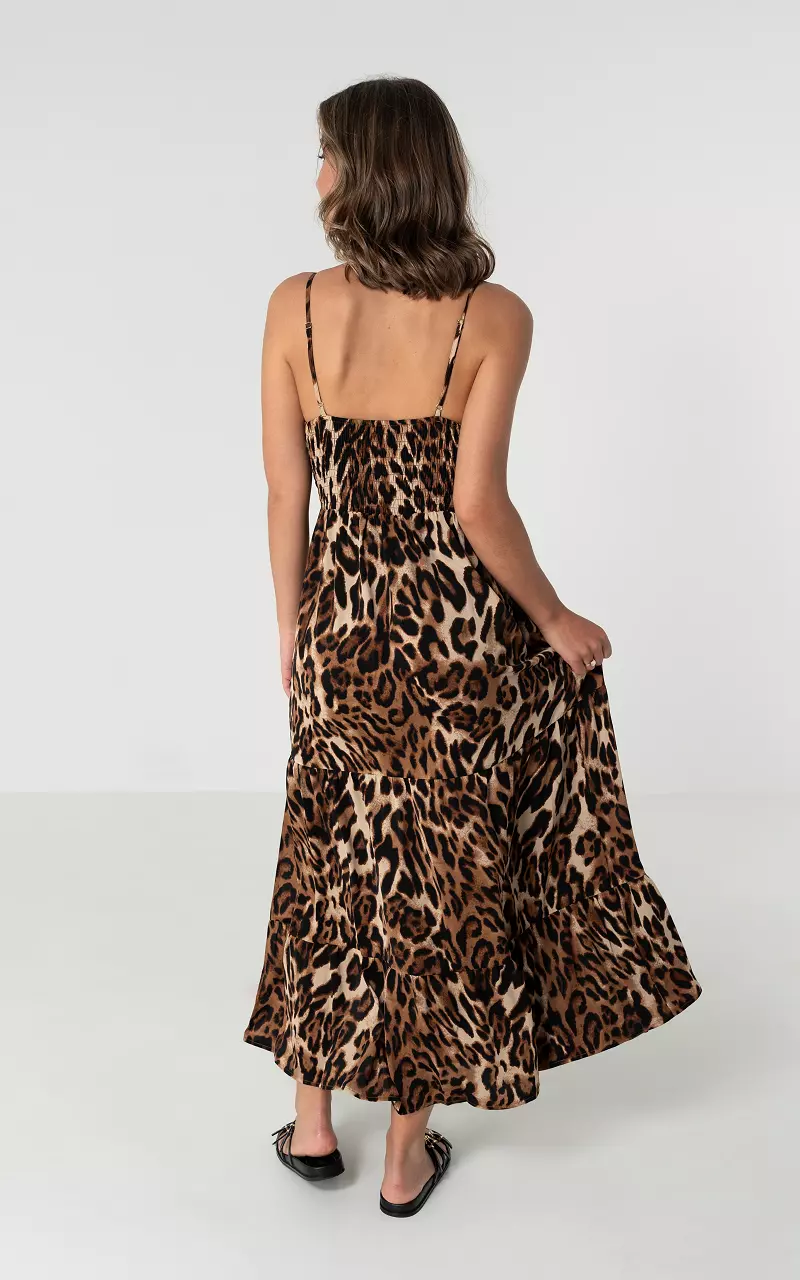 Maxi dress with adjustable straps Leopard