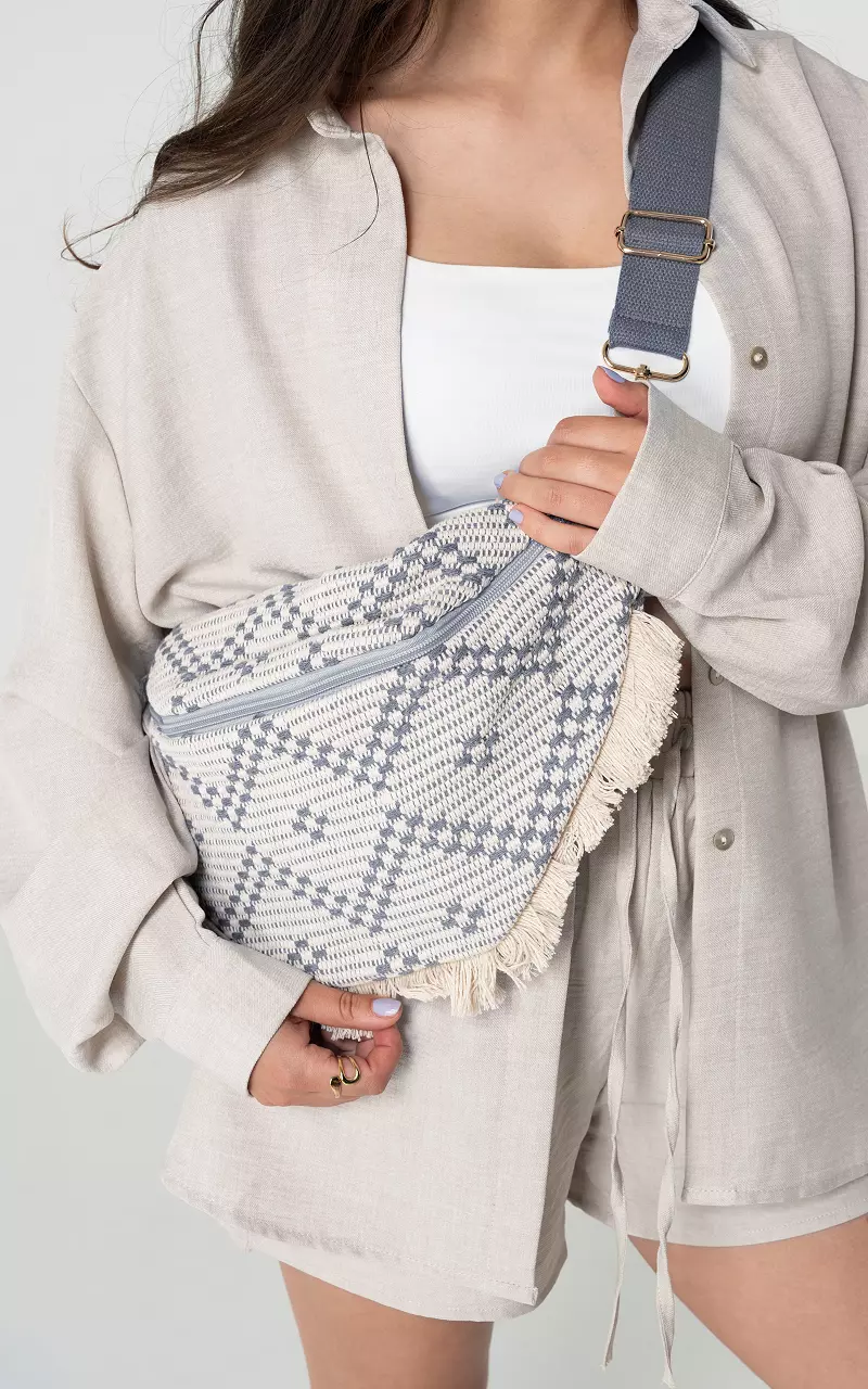 Hip bag with adjustable strap Beige Grey
