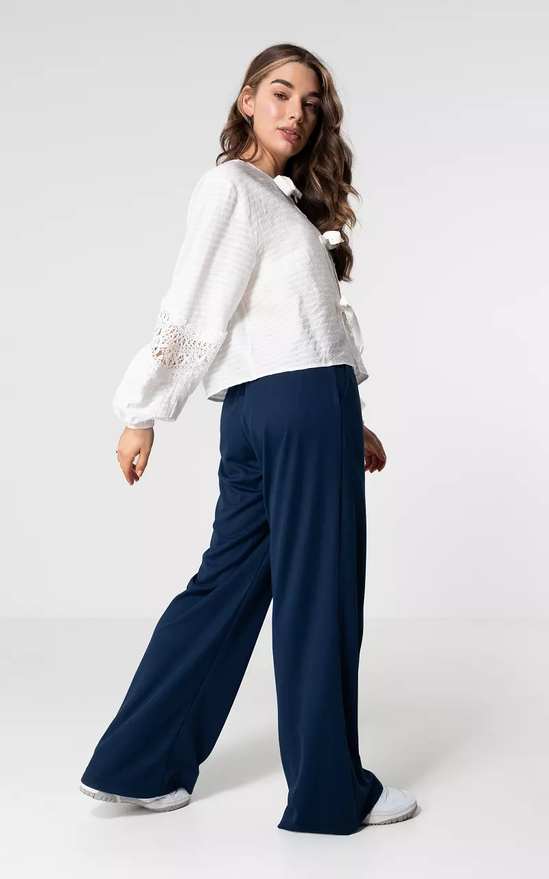 Broek met elastische band Donkerblauw