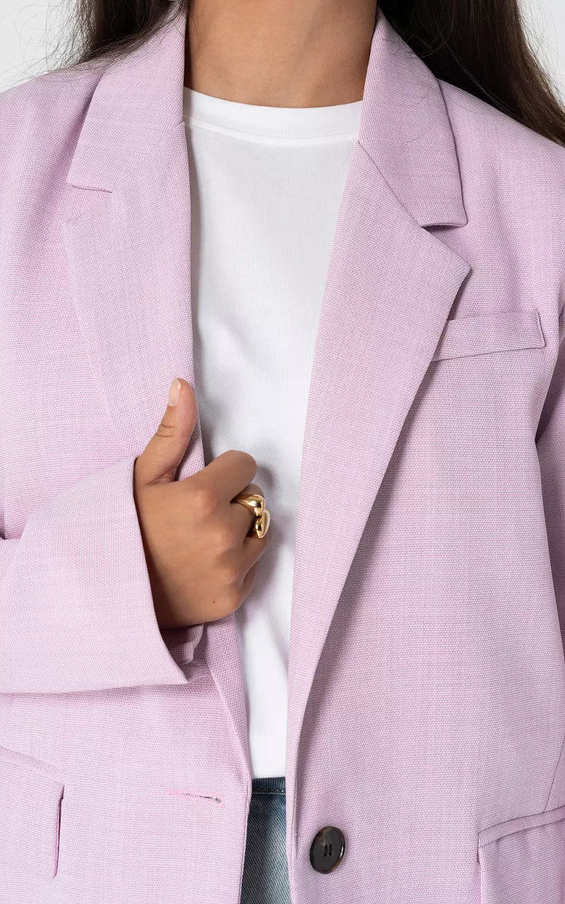Oversized blazer with button Lilac