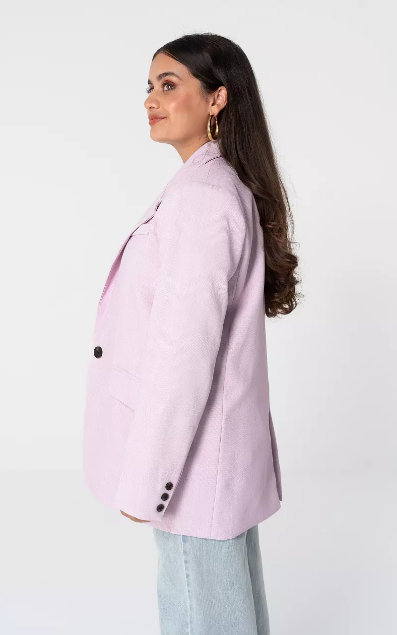 Oversized blazer with button Lilac