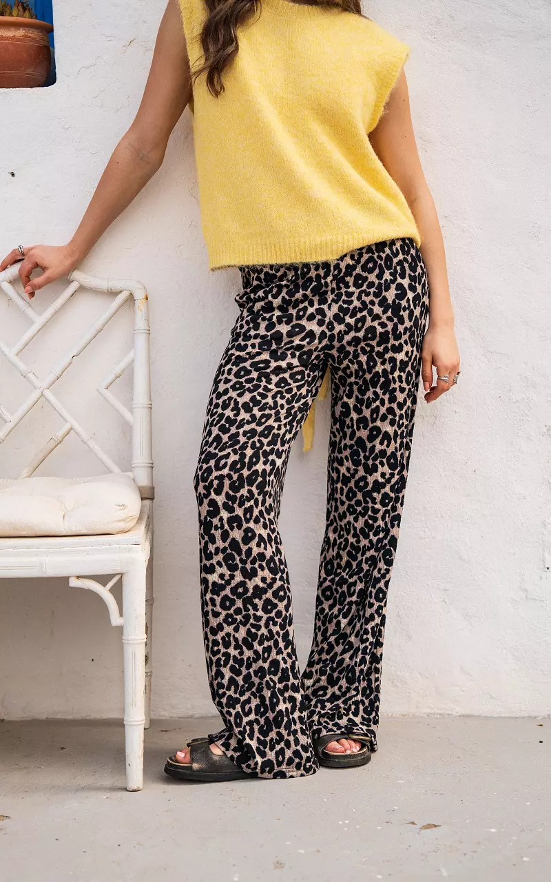 Wide leg trousers with leopard print Leopard