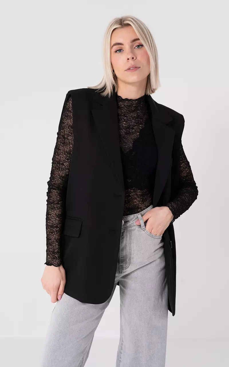 Oversized gilet Black