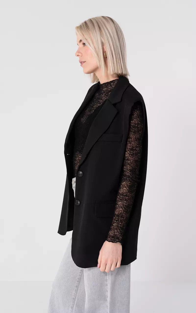 Oversized gilet Black