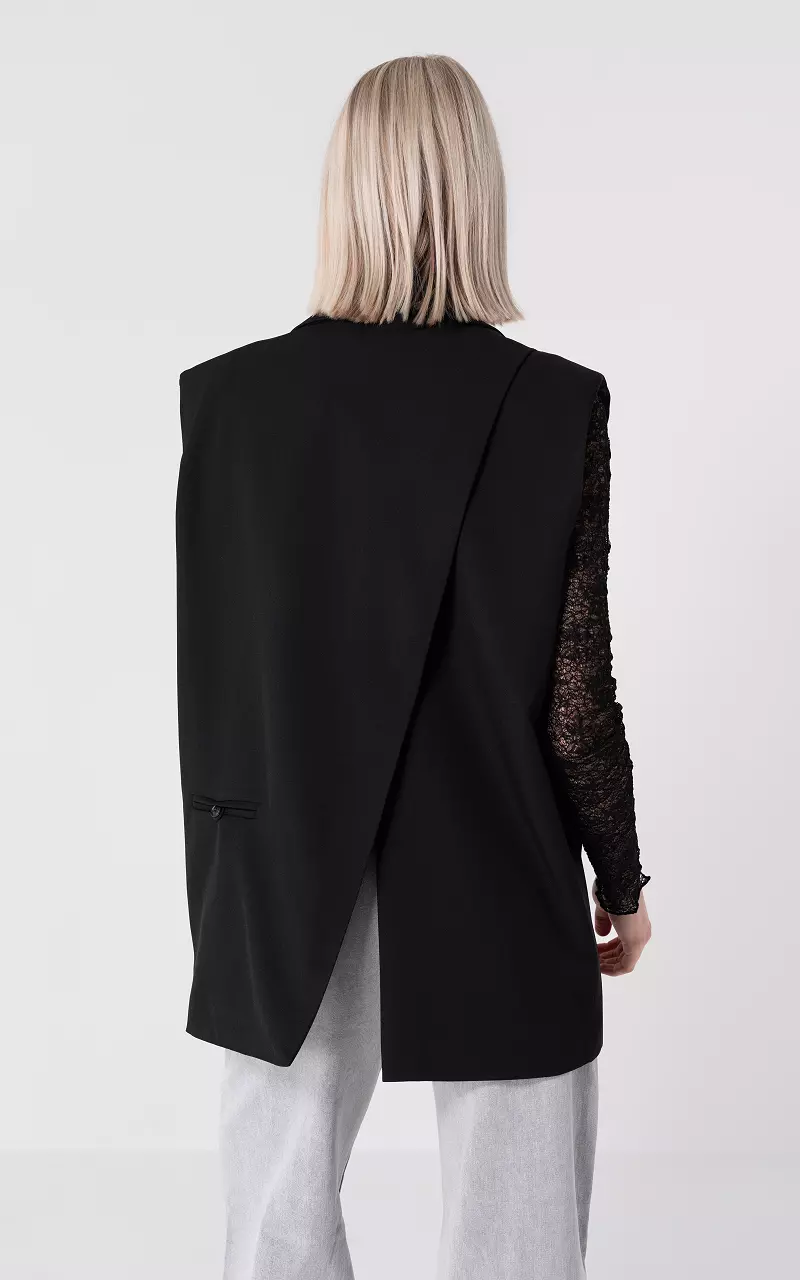 Oversized gilet Black