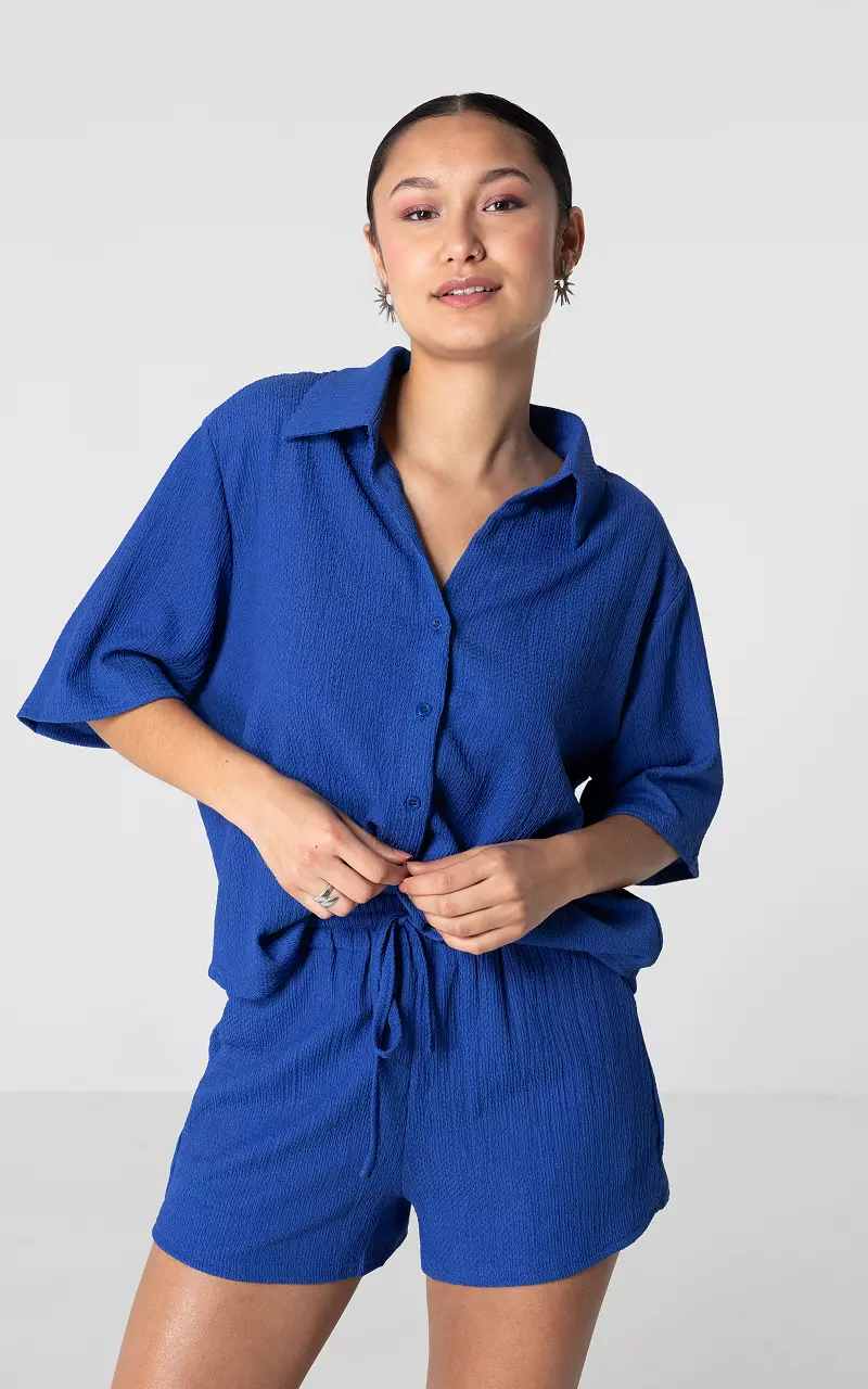 Locker fallende Bluse Kobaltblau