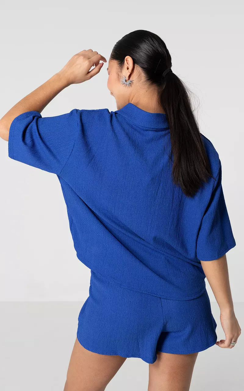 Locker fallende Bluse Kobaltblau