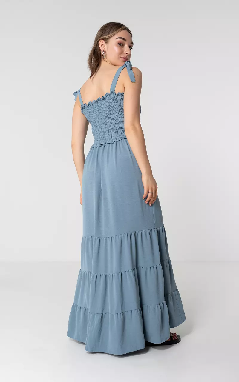 Maxikleid mit Schleifen-Trägern Hellblau