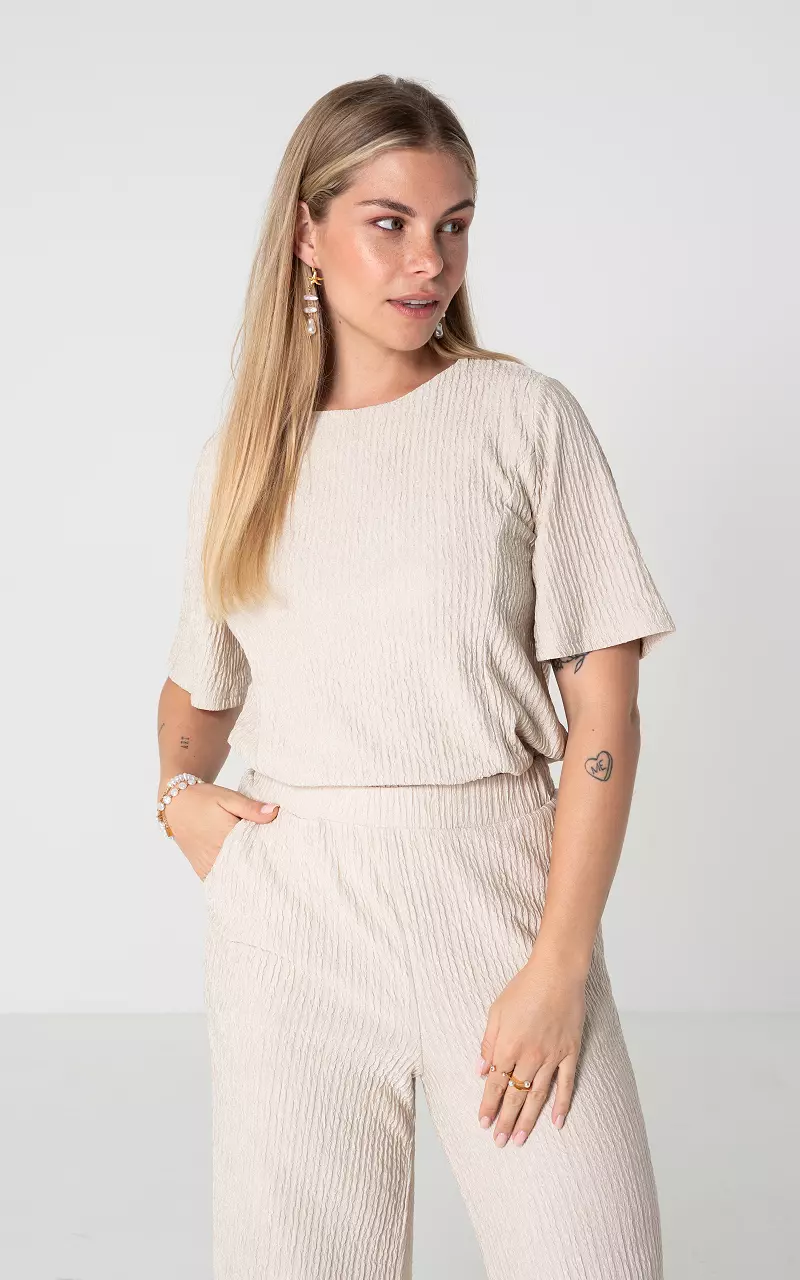 Top with structure Beige