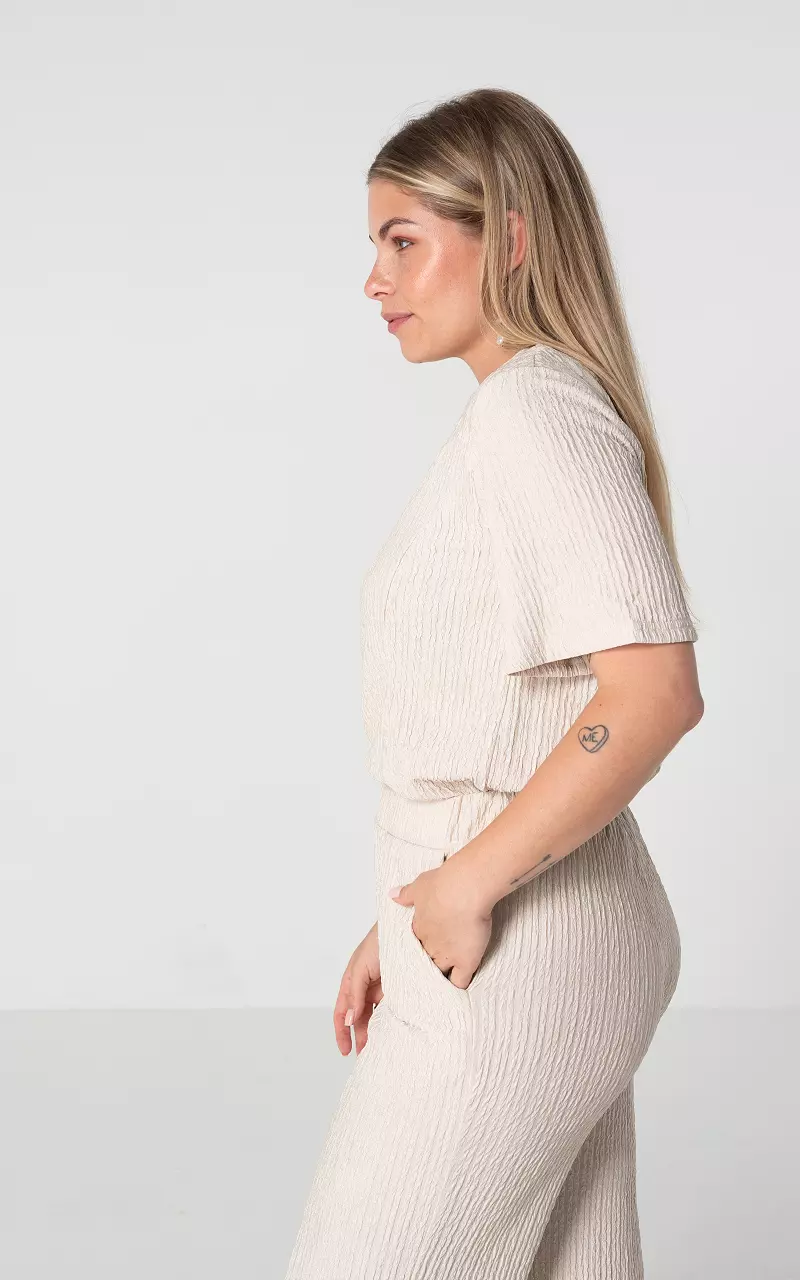 Top with structure Beige