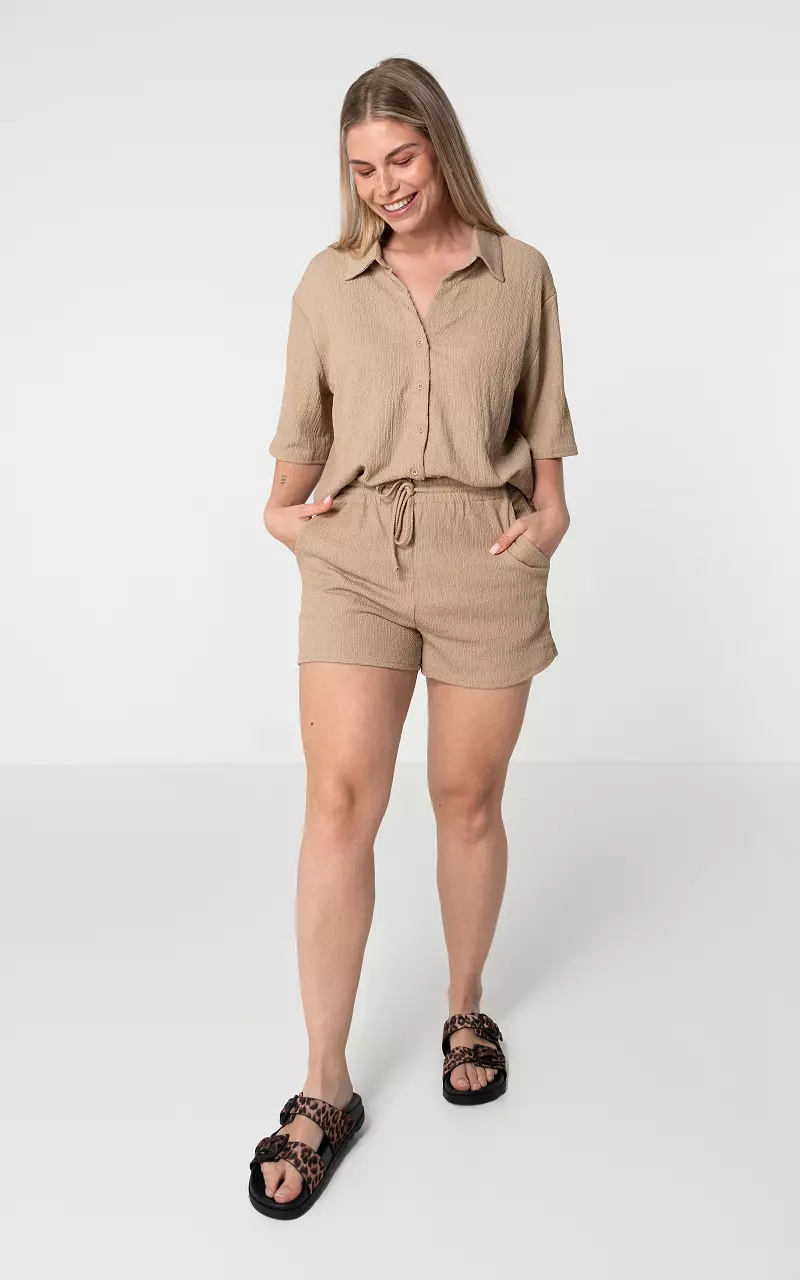 Shorts with elastic band Light Brown