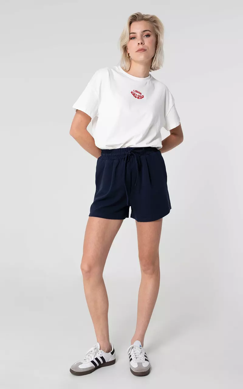 Shorts mit Bindeschleife und Taschen Dunkelblau