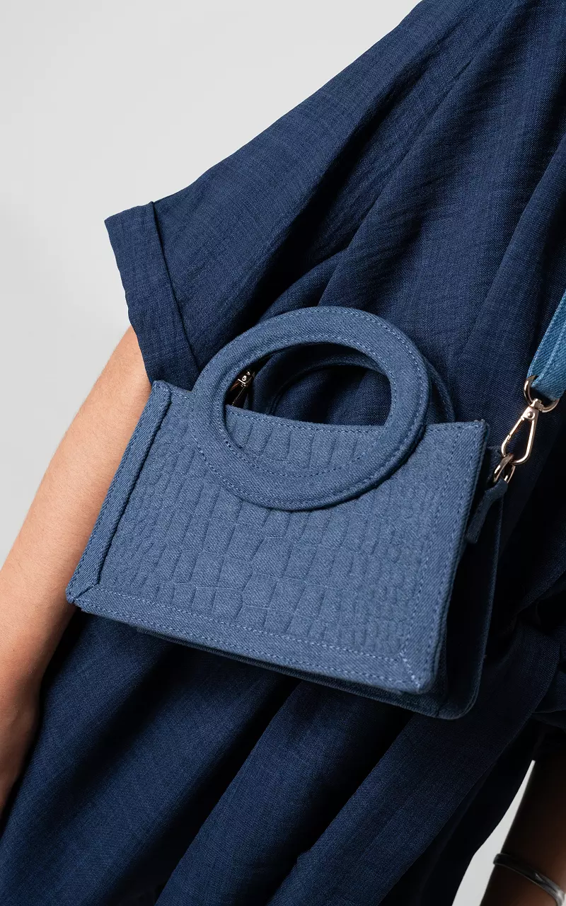 Denim look bag with adjustable strap Blue