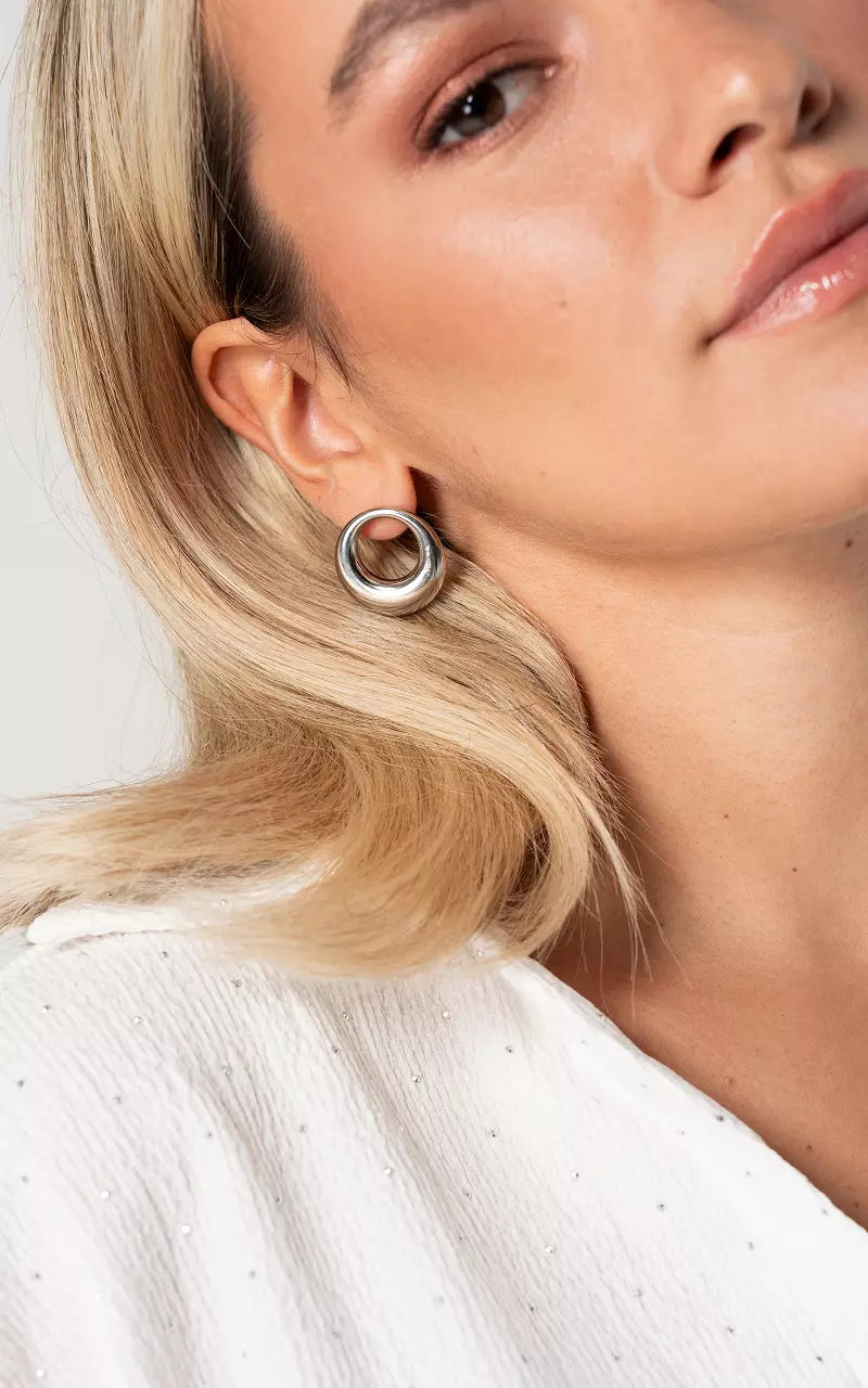 Earrings made of stainless steel Silver