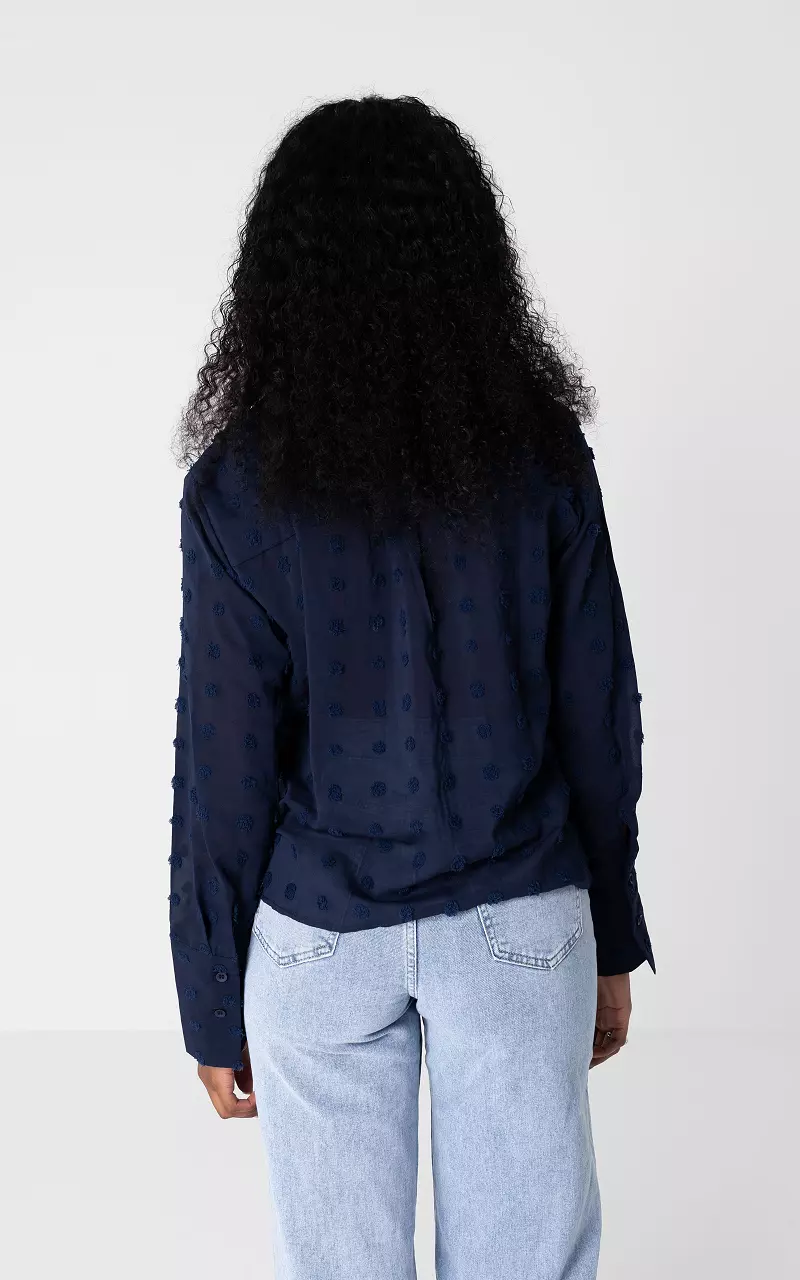 Bluse mit Punkten Blau